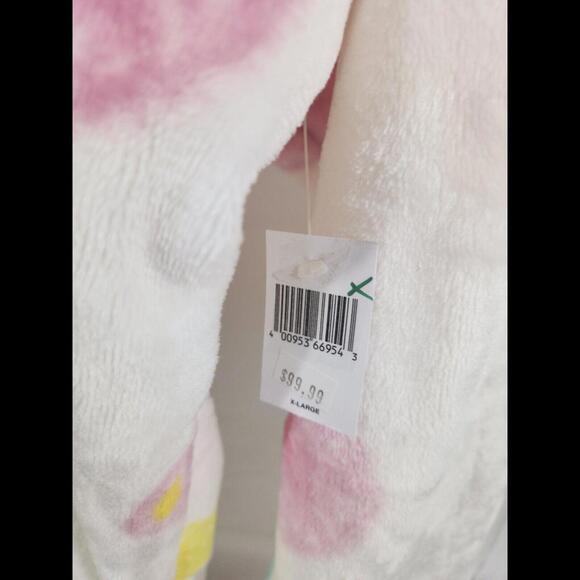 Disney Spirit Adult XL White Fuzzy Sulley Ducky Red Fleece - Picture 2 of 4